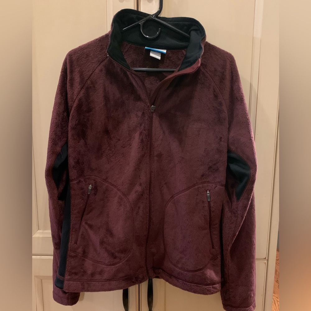 Columbia Burgundy and Black Fleece Jacket